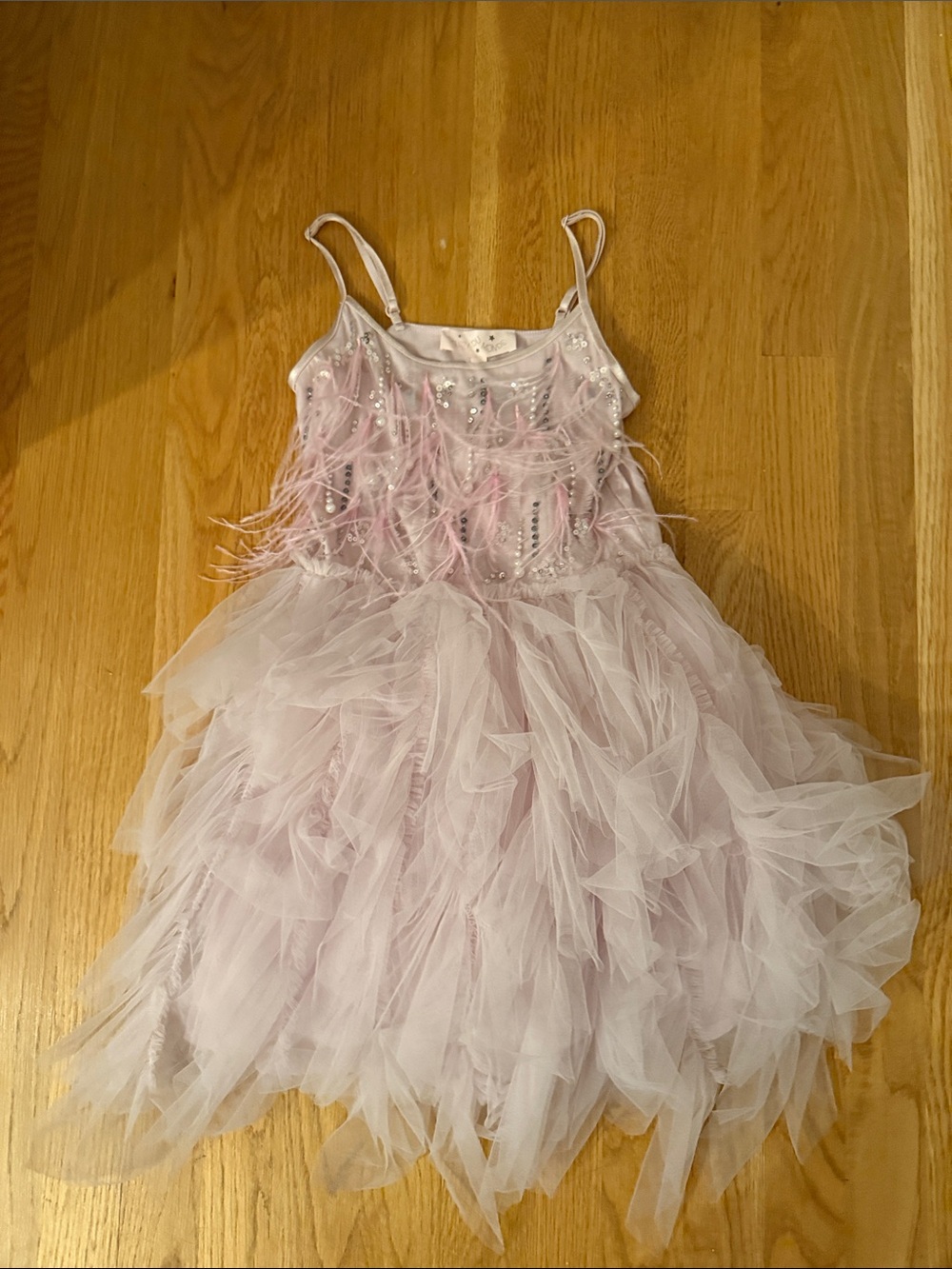 Tutu Du Monde Pale Pink Feather & Tulle Party Dress
